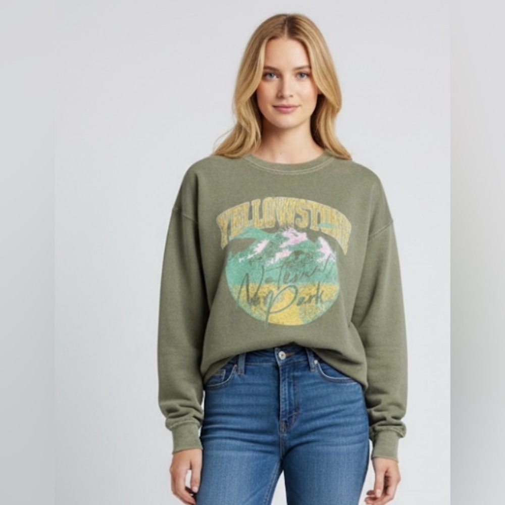 Yellowstone National Park Green NEW SWEATSHIRT S/M